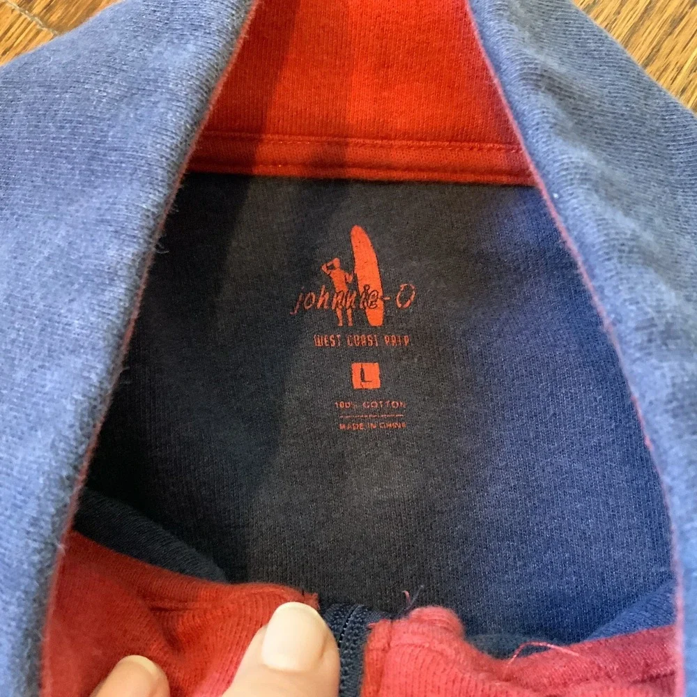 Johnnie-O Mens Quarter Zip Cotton‎ Sweater Size Large L Pullover EUC